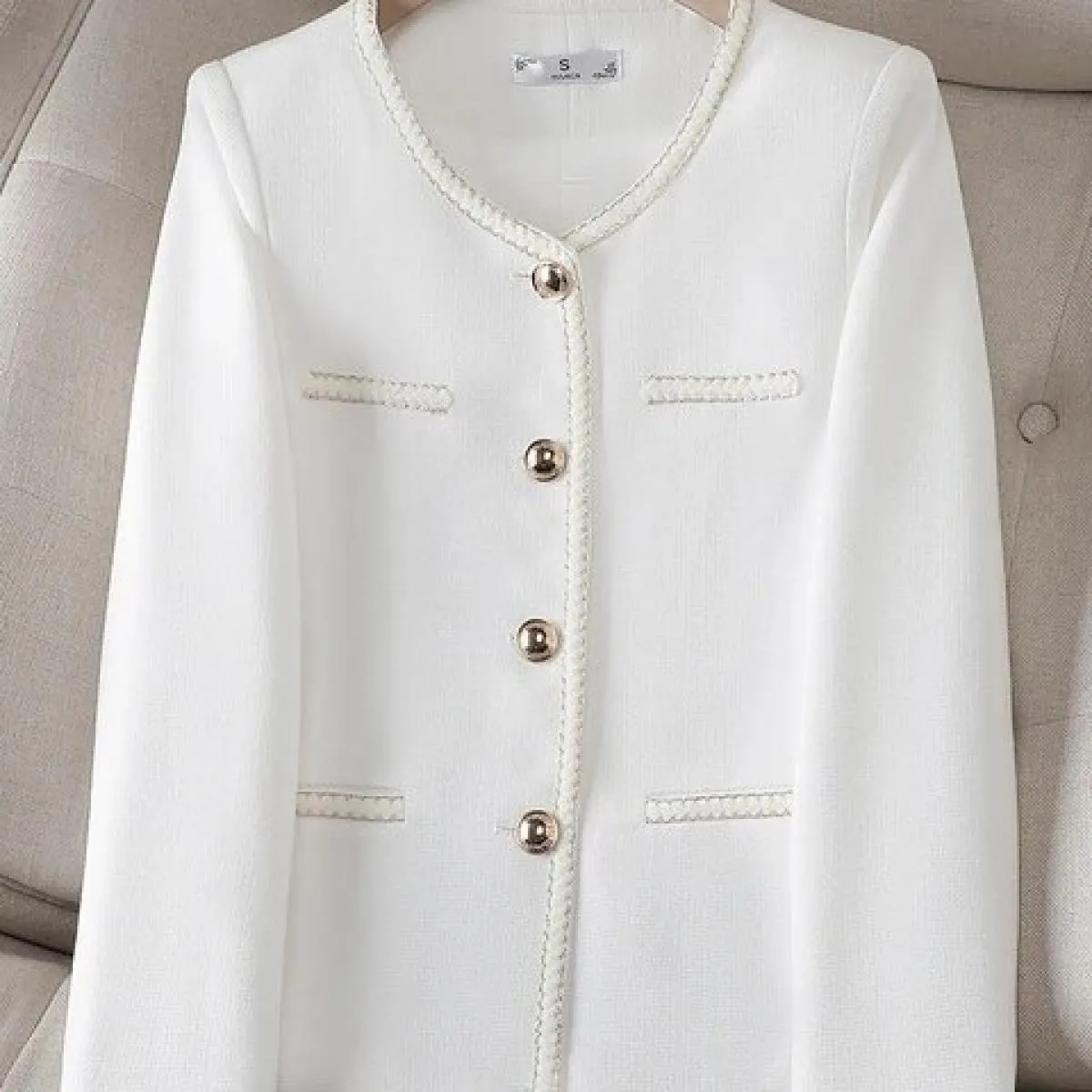 Giacca casual da donna Giacca da donna a maniche lunghe con scollo a O femminile per l'autunno inverno