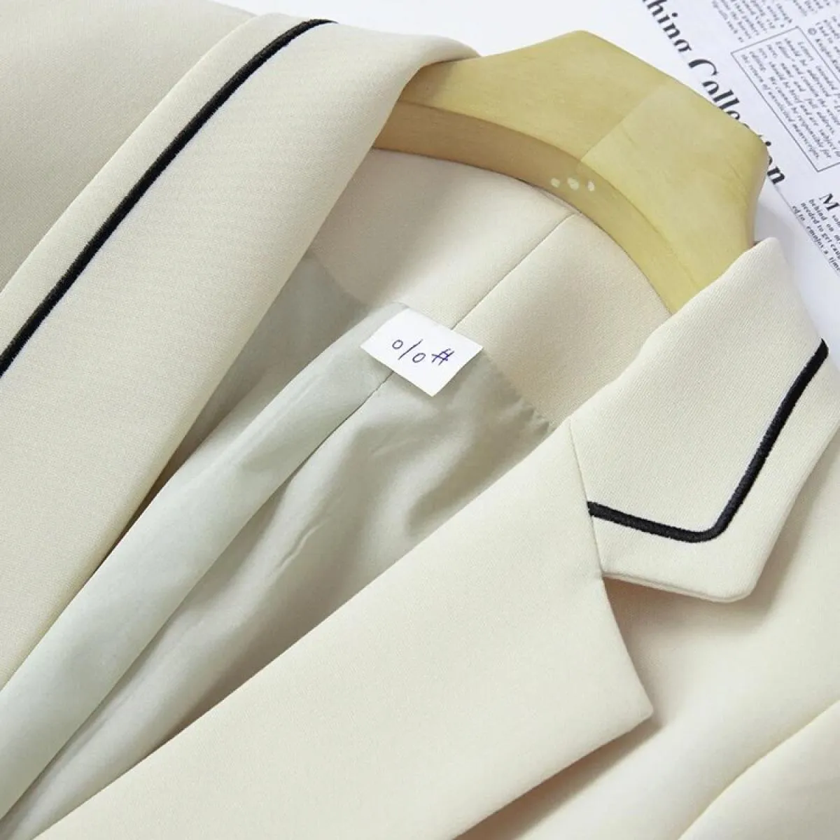 Giacca da donna blazer da donna a righe beige autunno inverno Giacca da donna a maniche lunghe con bottone singolo Cappotto form
