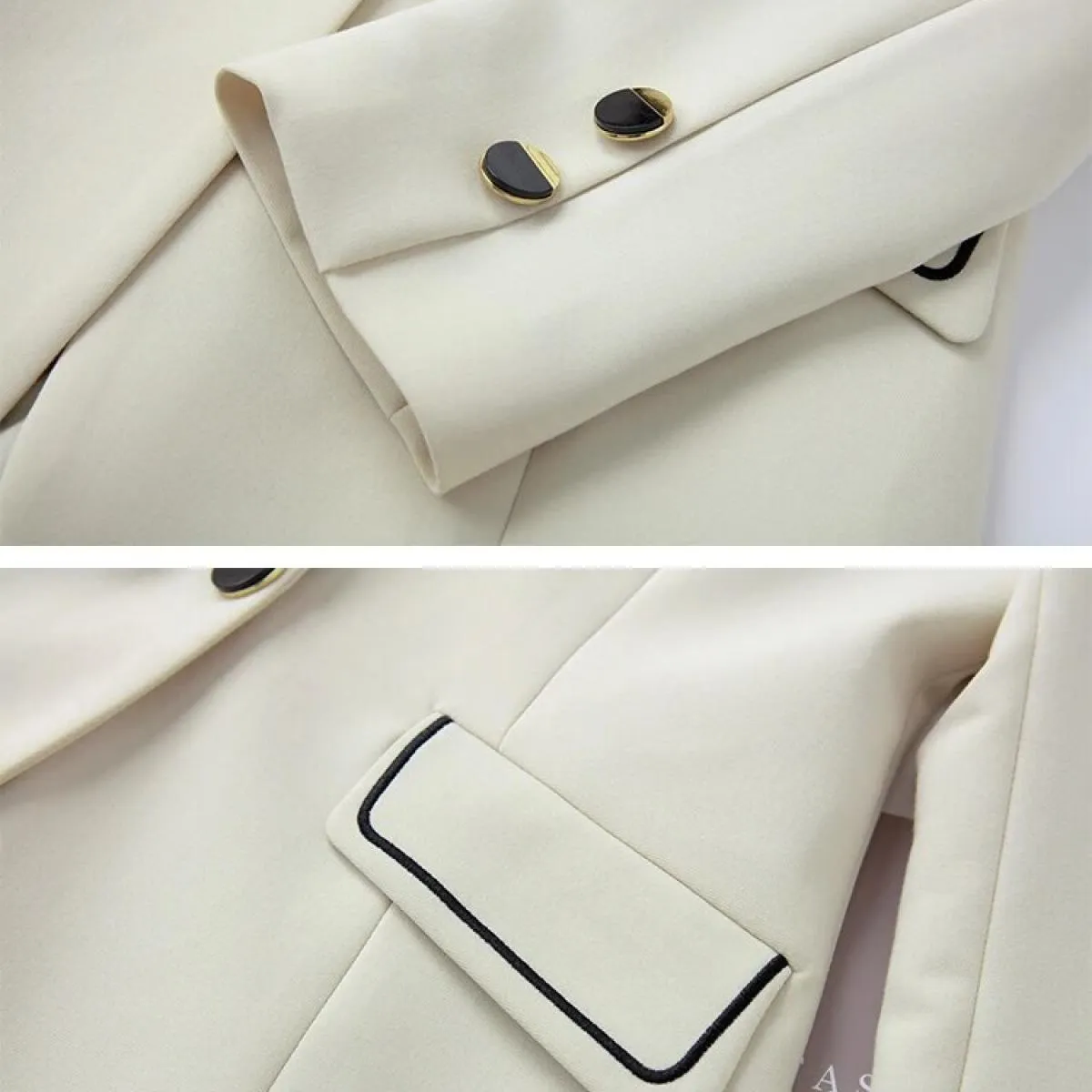 Giacca da donna blazer da donna a righe beige autunno inverno Giacca da donna a maniche lunghe con bottone singolo Cappotto form