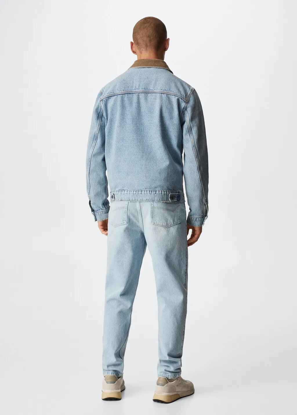 Giacca di jeans con collo a coste