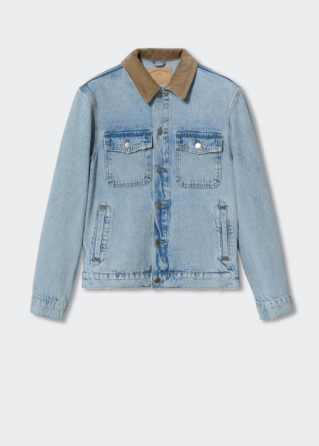 Giacca di jeans con collo a coste
