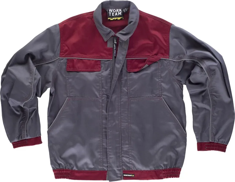 Giacca linea 8 abbinata a cerniera, profili riflettenti Maroon Grey