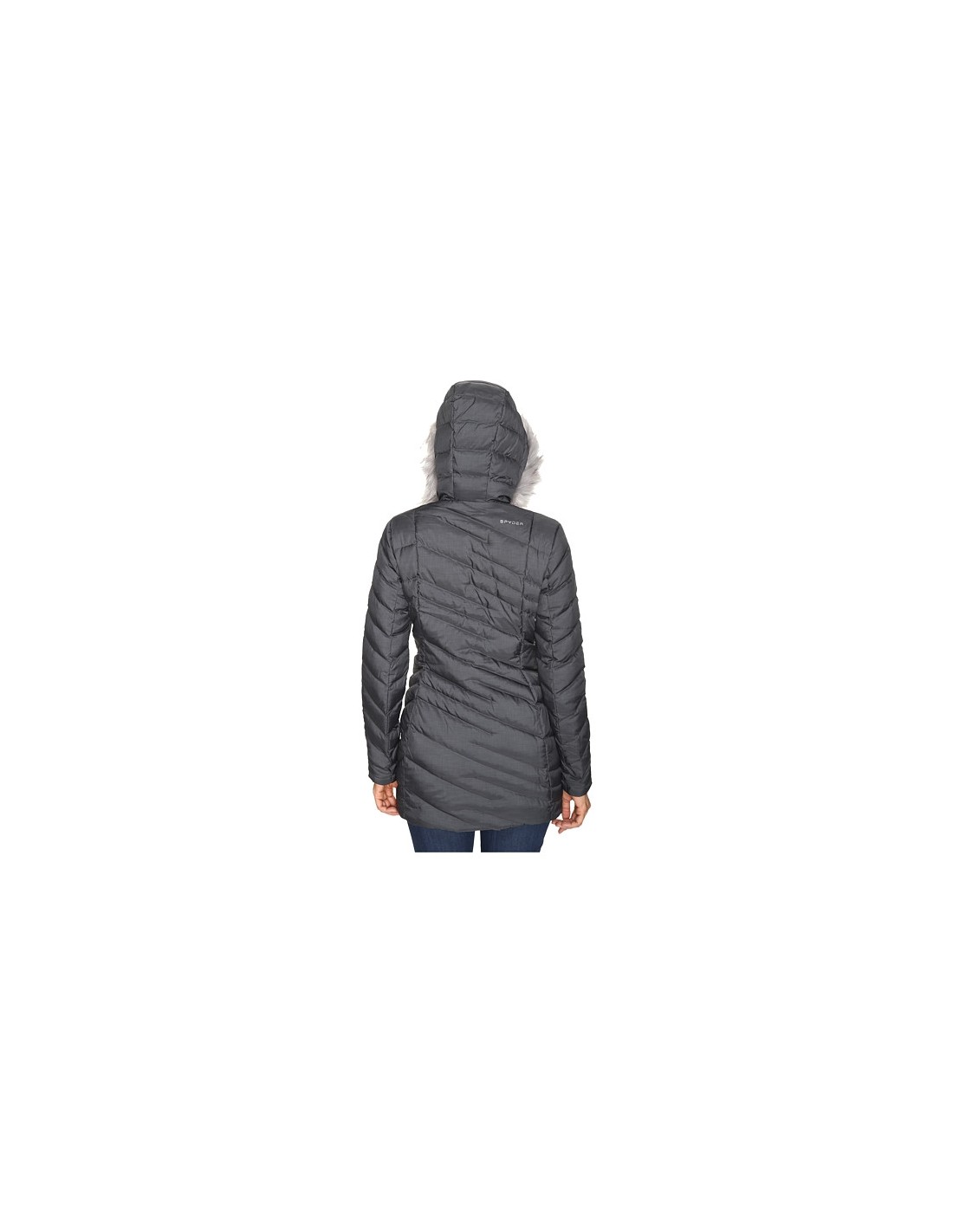 Giacca Spyder Timeless Long Faux Fur Down Blk
