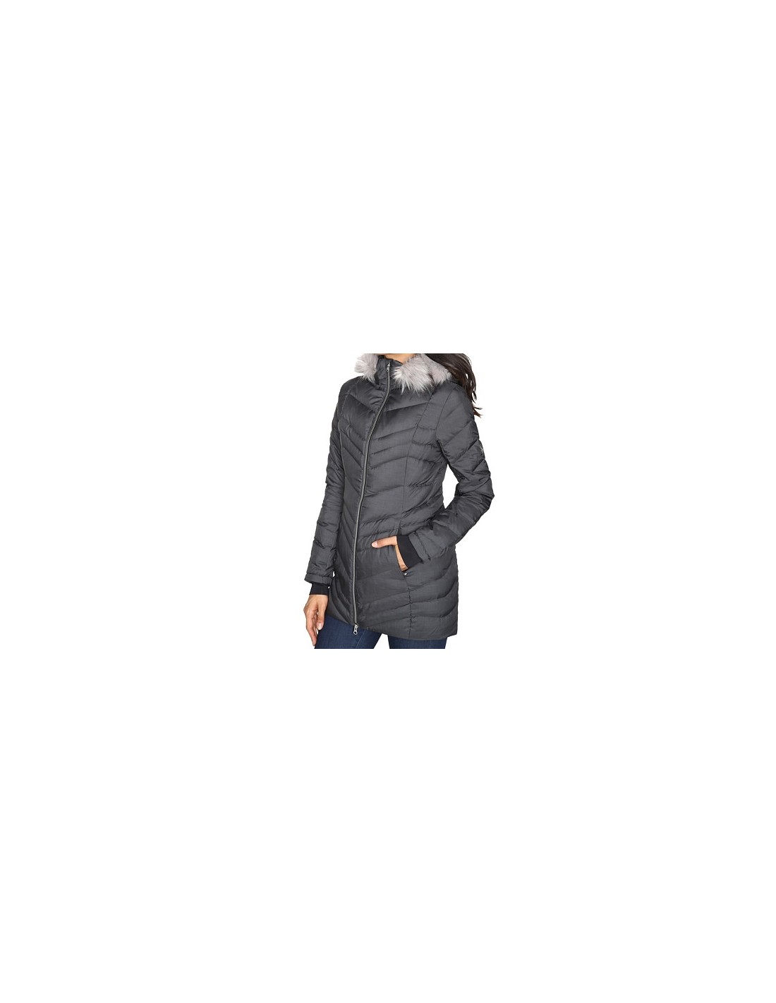 Giacca Spyder Timeless Long Faux Fur Down Blk