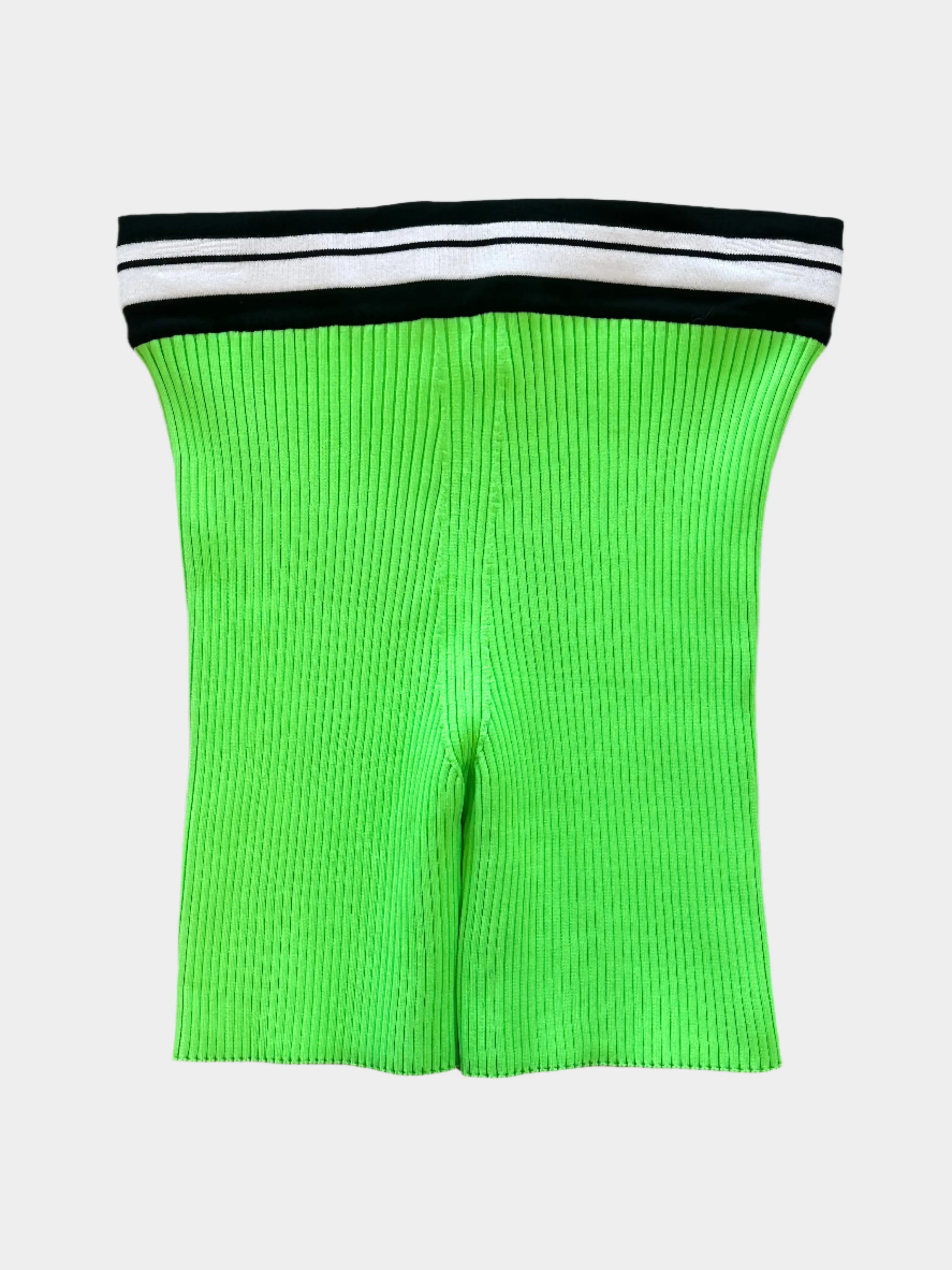 Green Fluo Ribbed Shorts