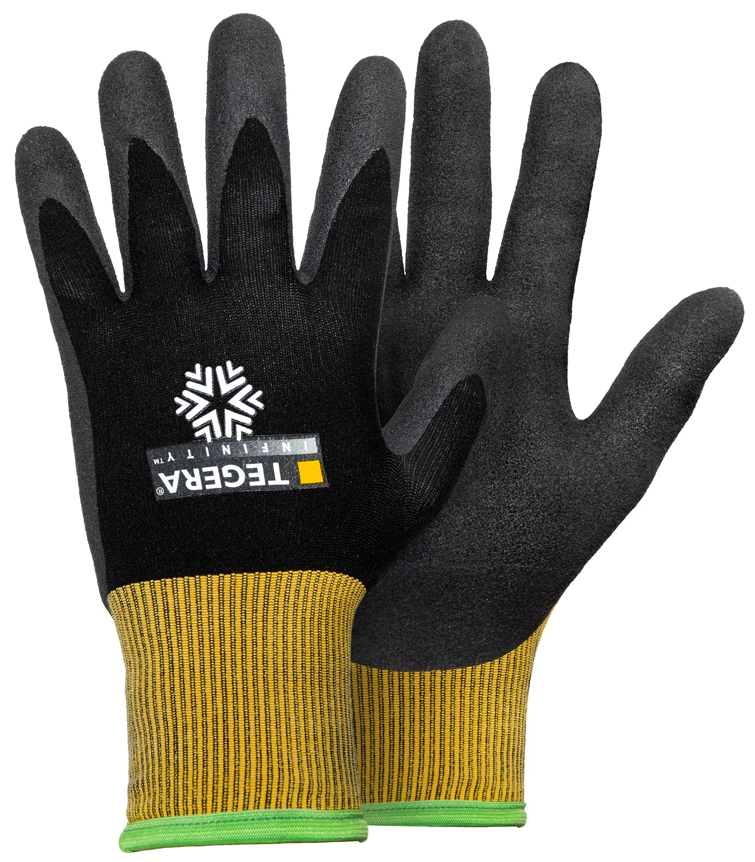 Guanti Tegera TEGERA INFINITY 8810, Tg. 10, XL, in Acrilico, Lana, Nylon, Spandex, col. Nero, giallo