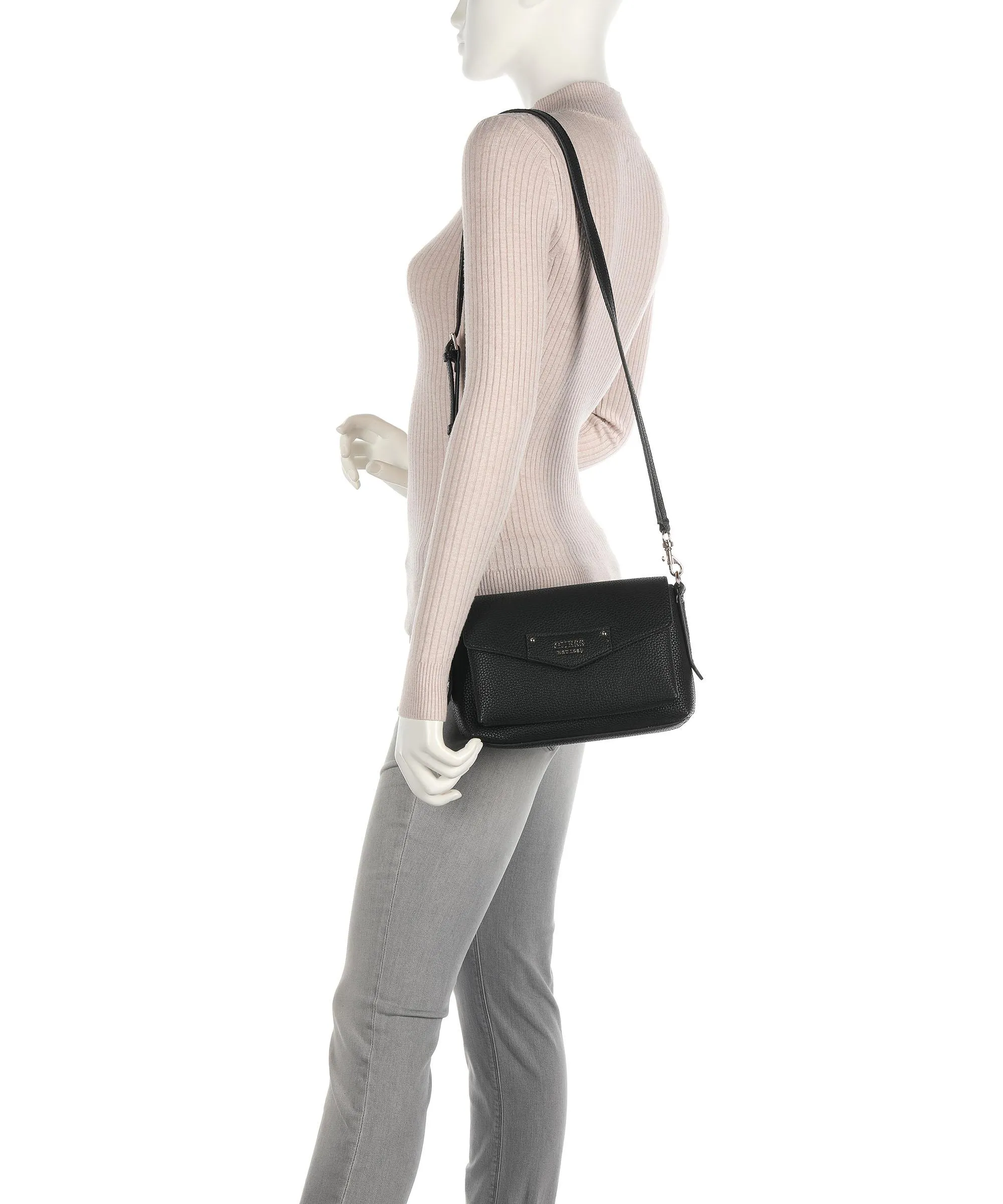  Guess Brenton Eco Borsa a spalla pelle sintetica nero  