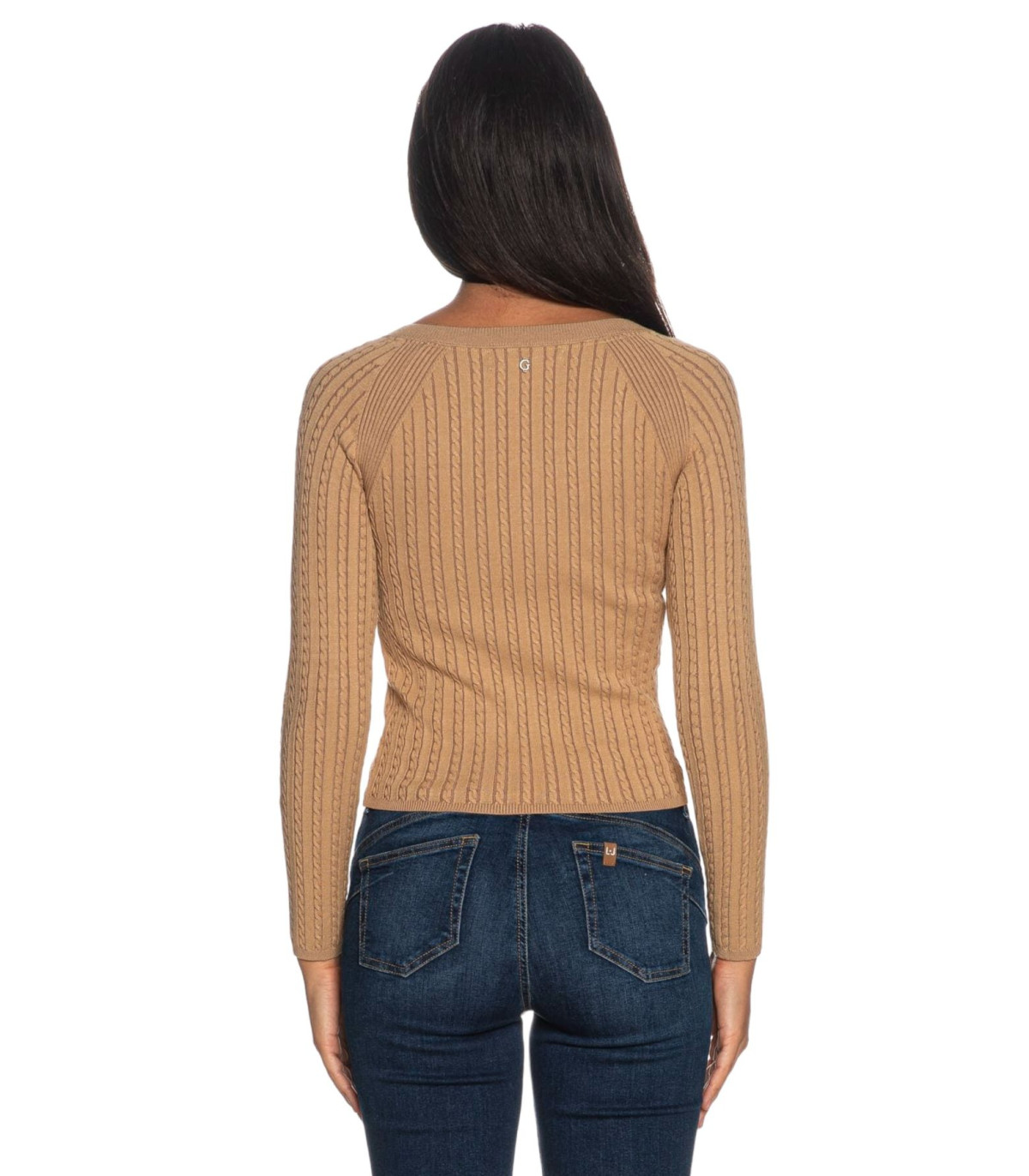 Guess Donna Maglione Scollo A V  Minibraid
