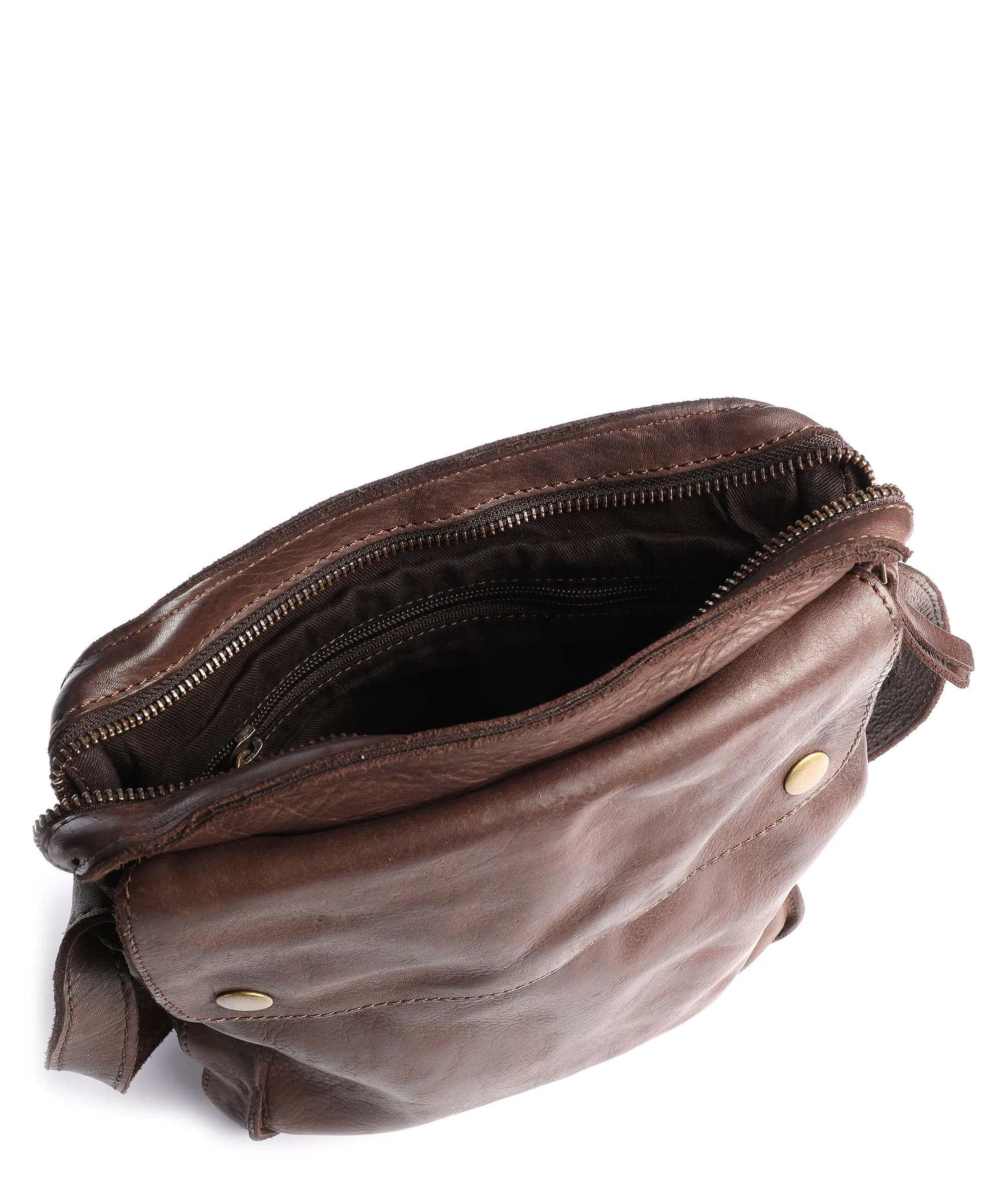  Harold's Submarine Borsa a tracolla pelle bovina marrone scuro  