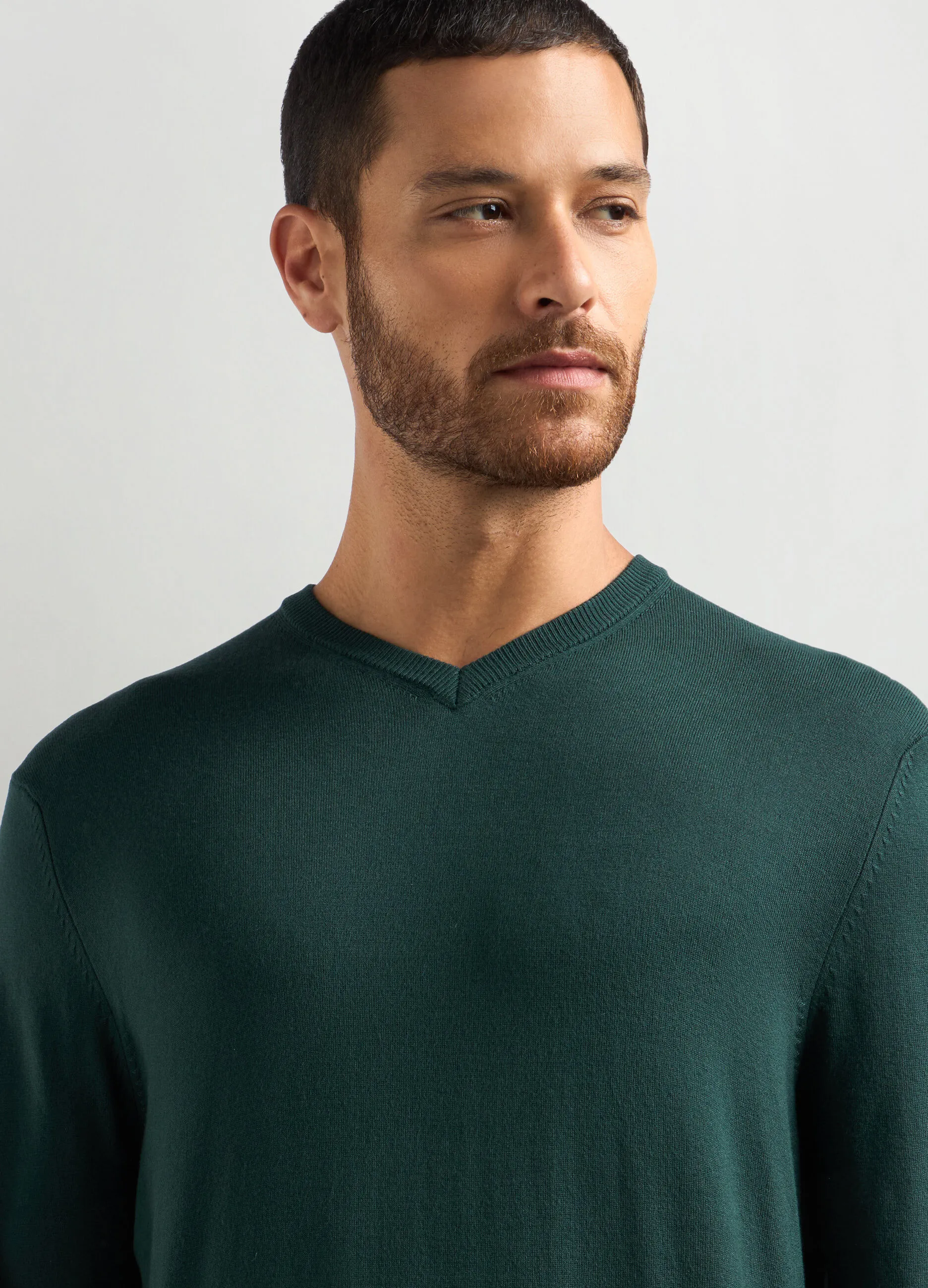 J. HART & BROS  Maglione collo a V in maglia rasata uomo