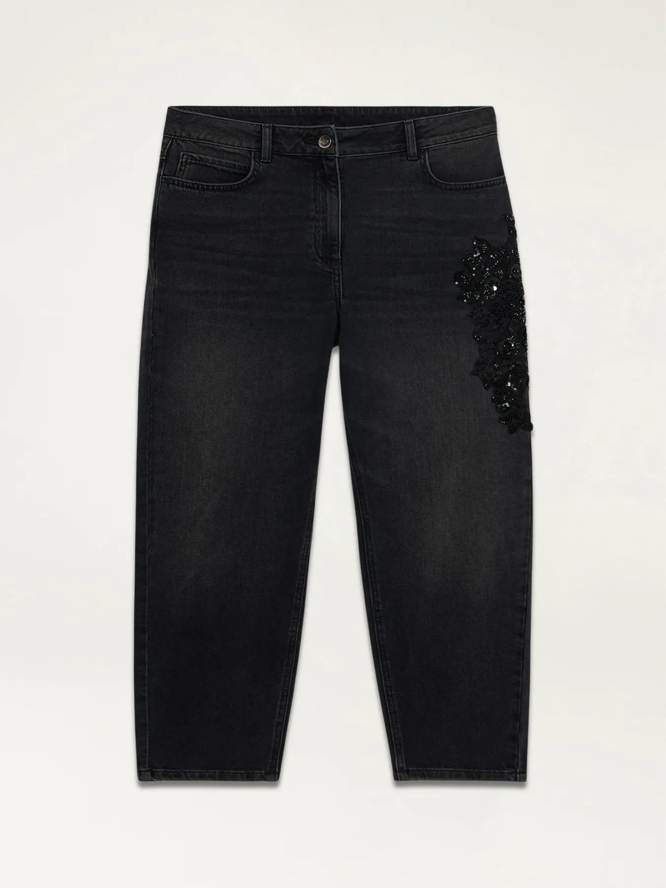 Jeans boyslim con patch gioiello