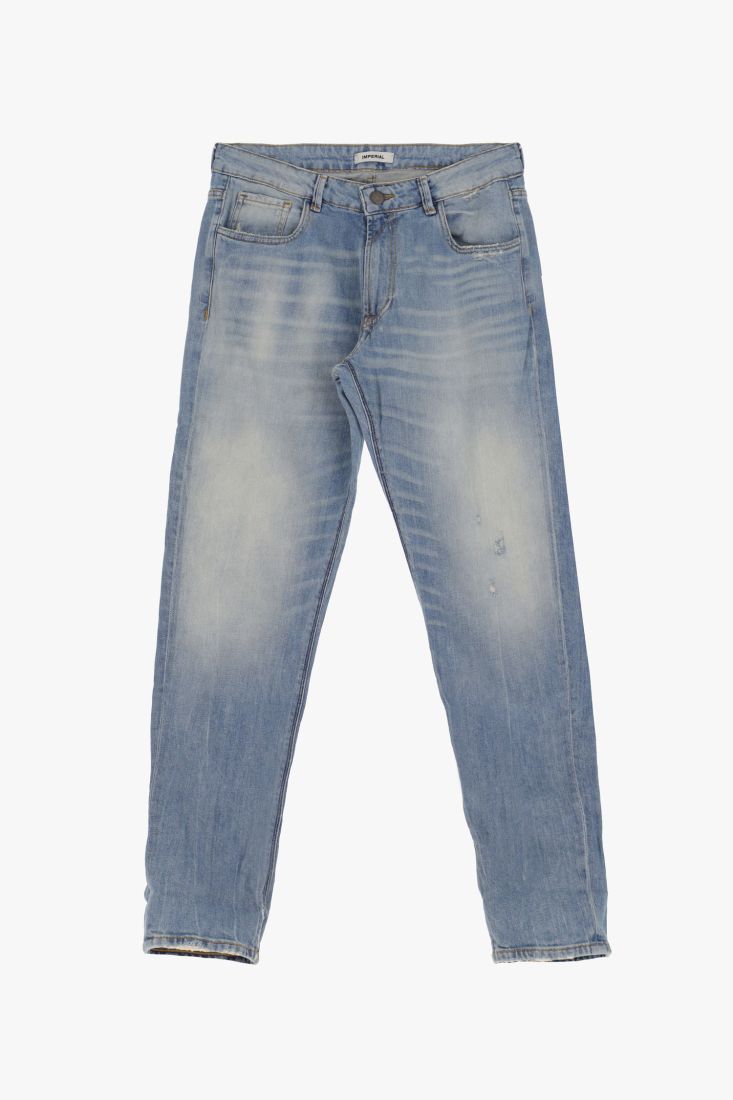 Jeans slim-fit effetto délavé con cinque tasche