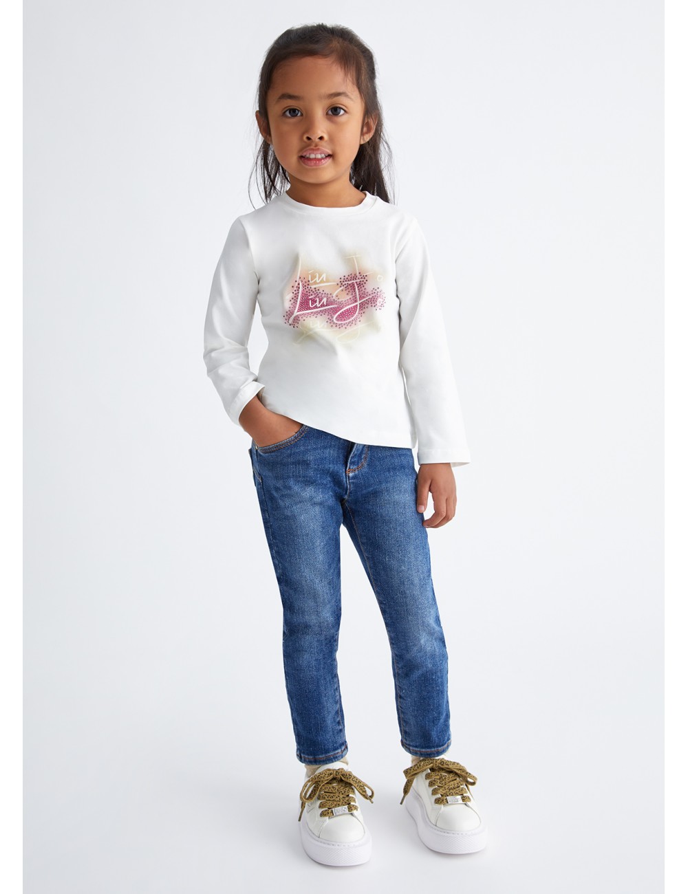 KF3024 JEANS STRETCH LIU JO GIRL PANTALONE DENIM BAMBINA PANTALONI SLIM
