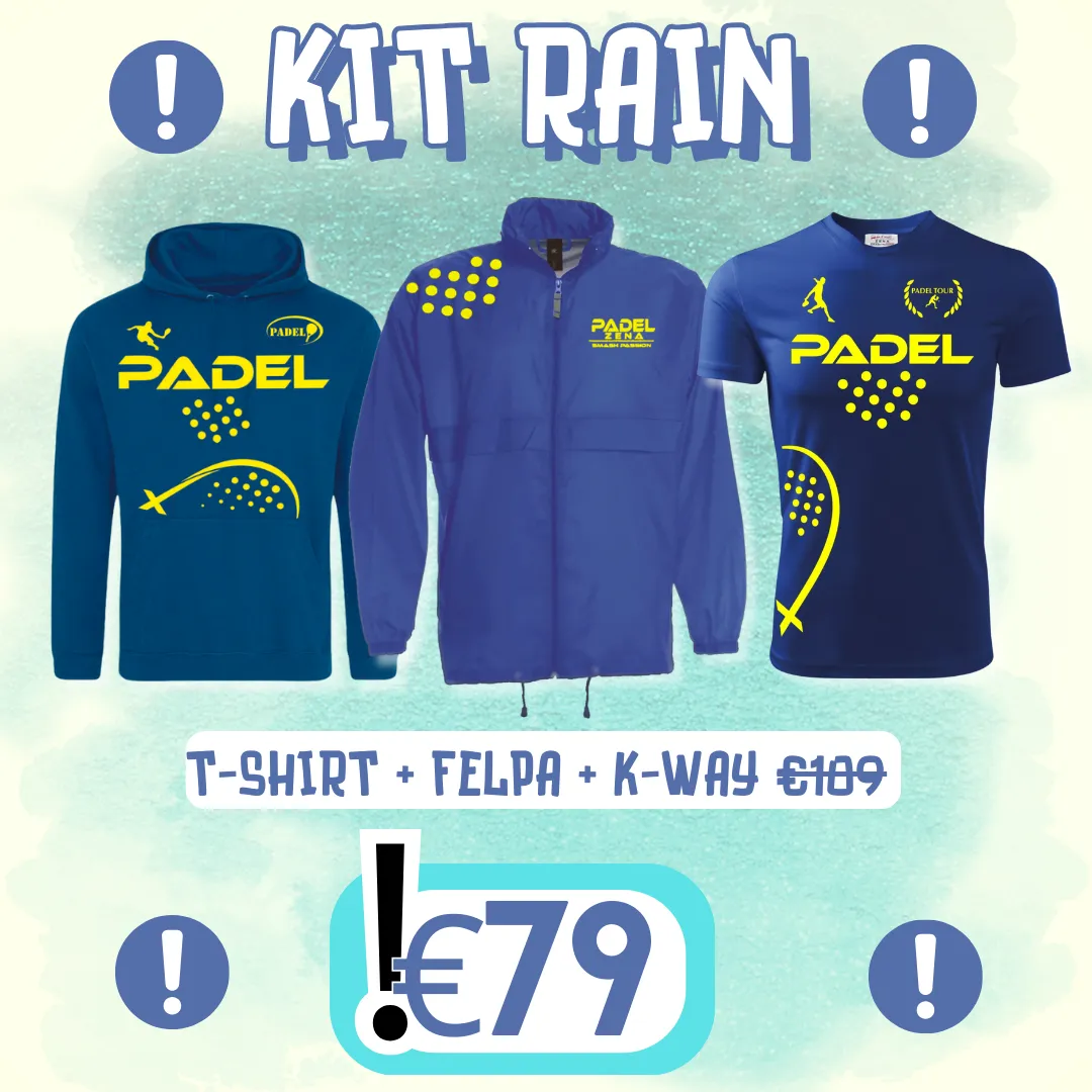KIT RAIN ROYAL/GIALLO T-Shirt + K-way + Felpa