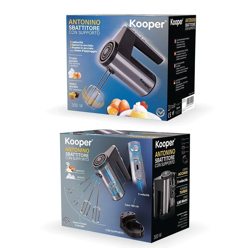 Kooper Sbattitore elettrico 300w nero e acciaio