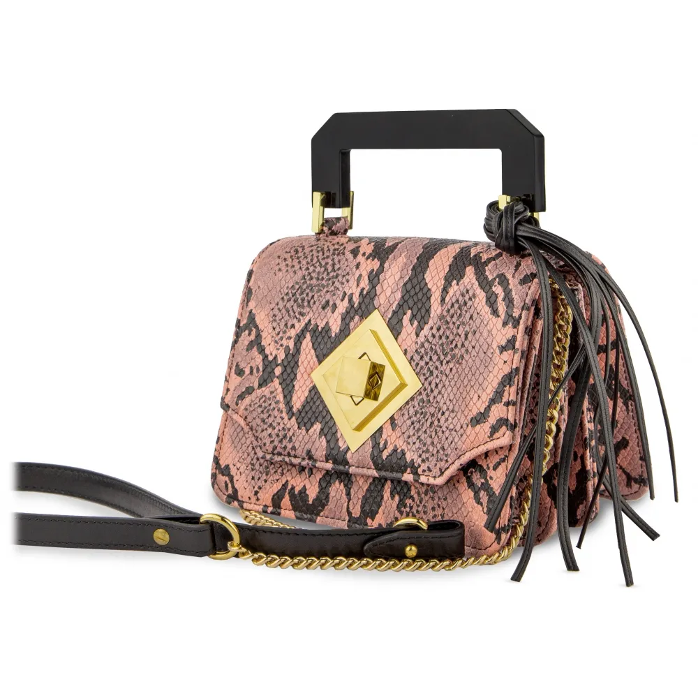 Kristina MC - Cloe Small Pink Snake - Artigianale in Pelle
