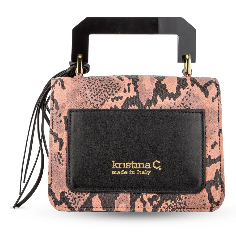 Kristina MC - Cloe Small Pink Snake - Artigianale in Pelle