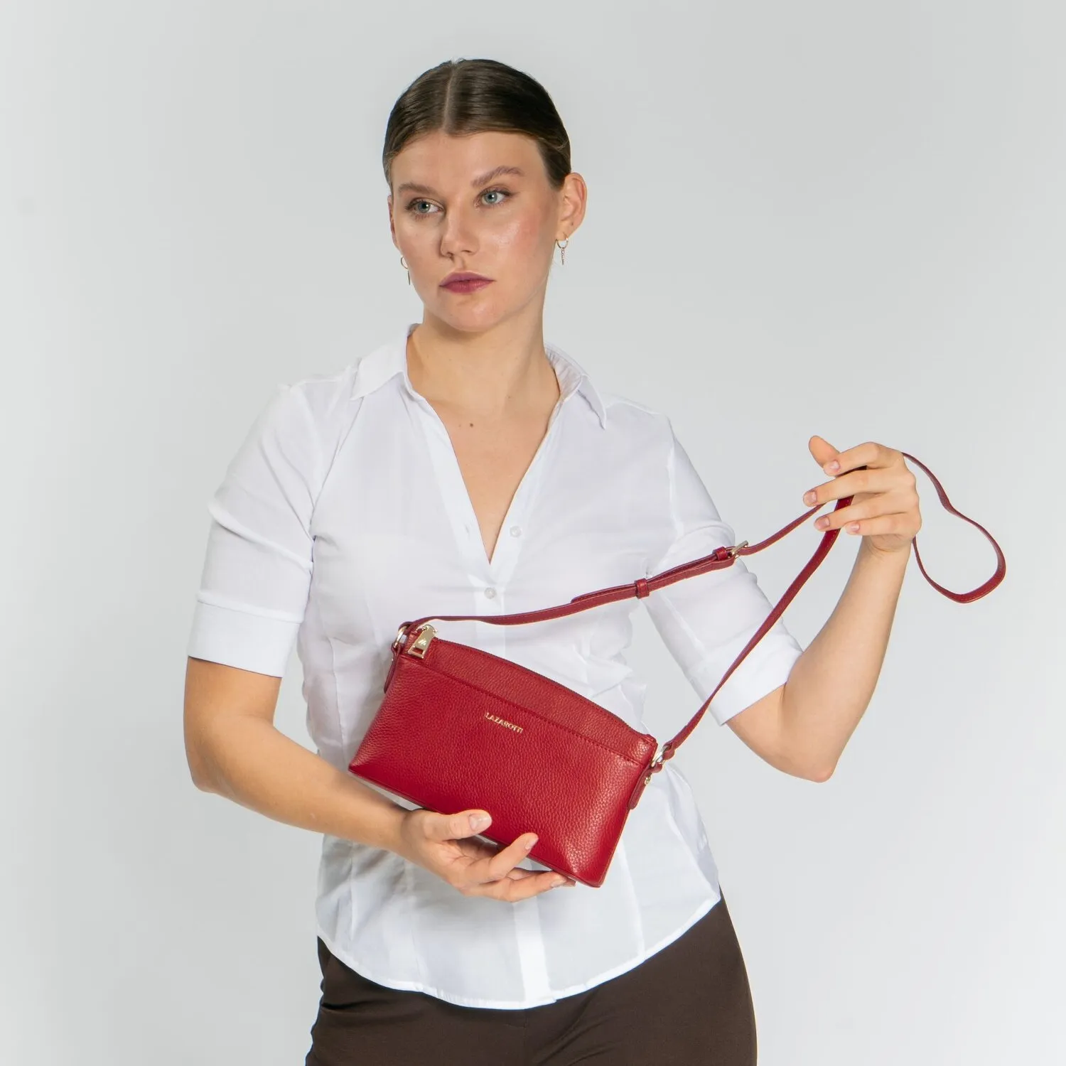 Lazarotti Bologna Leather Borsa a tracolla Pelle 24 cm
