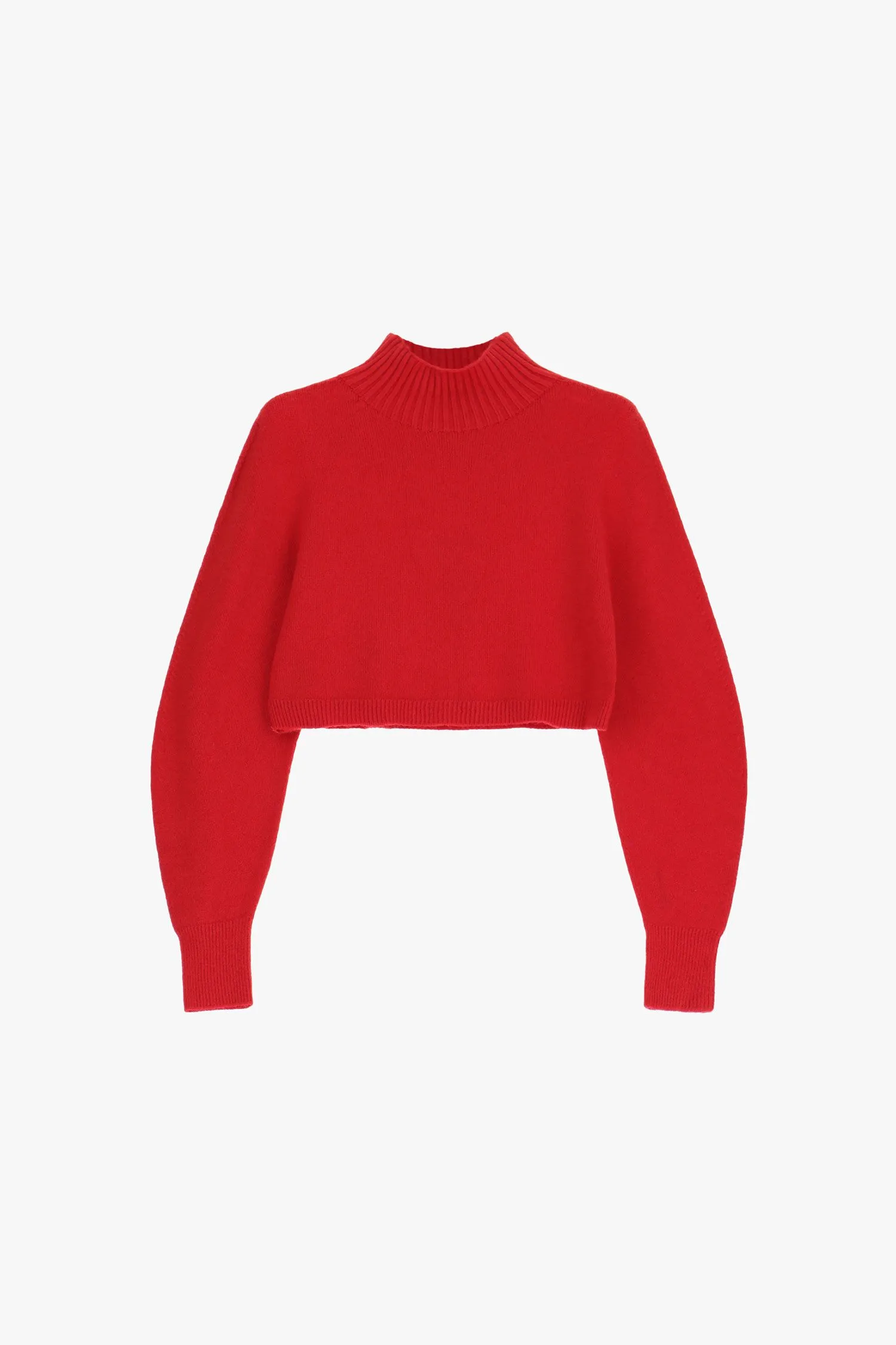   Maglione corto collo alto maniche lunghe     