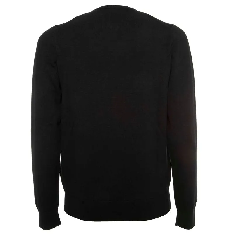 Maglione girocollo con alloro ricamato 