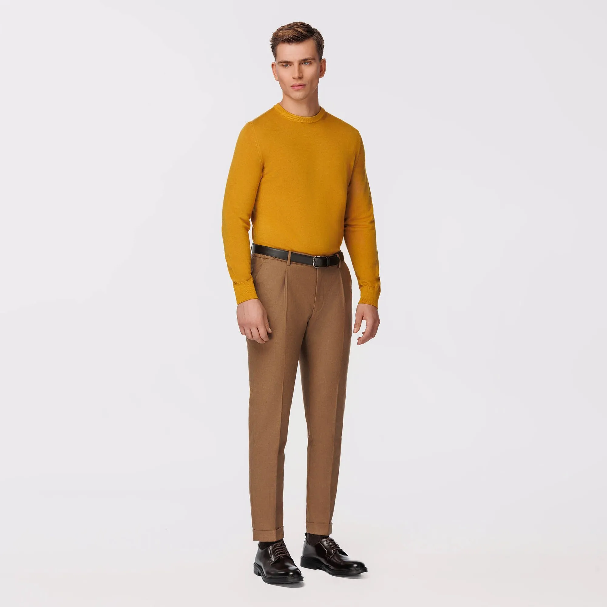 Maglione Girocollo Lana Ocra