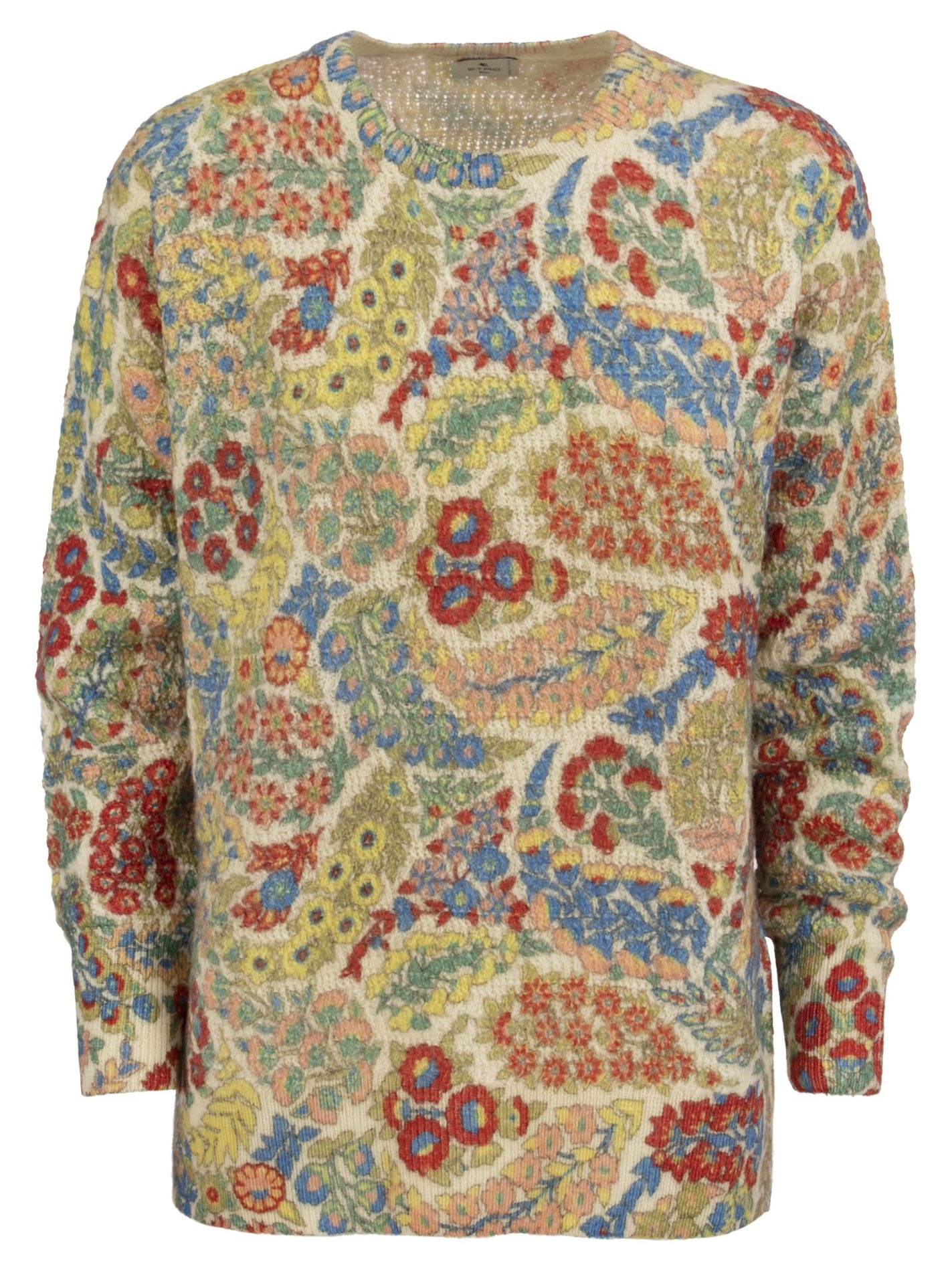 Maglione in lana e alpaca con stampa