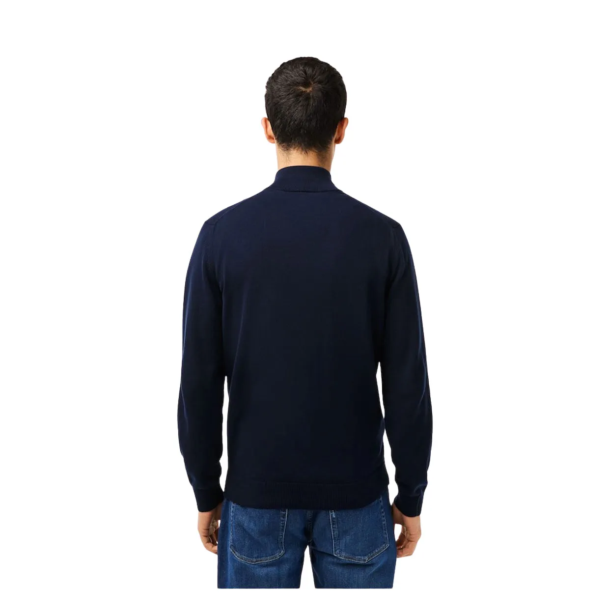 Maglione Uomo Lacoste Zip Collo Alto Blu Navy