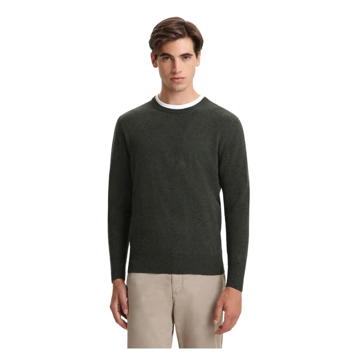 Maglione Woolrich Girocollo Super Geelong Verde