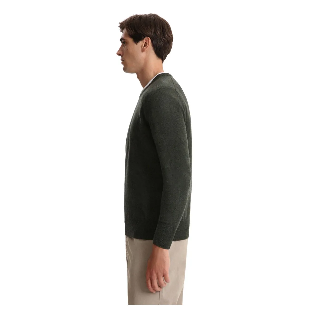 Maglione Woolrich Girocollo Super Geelong Verde