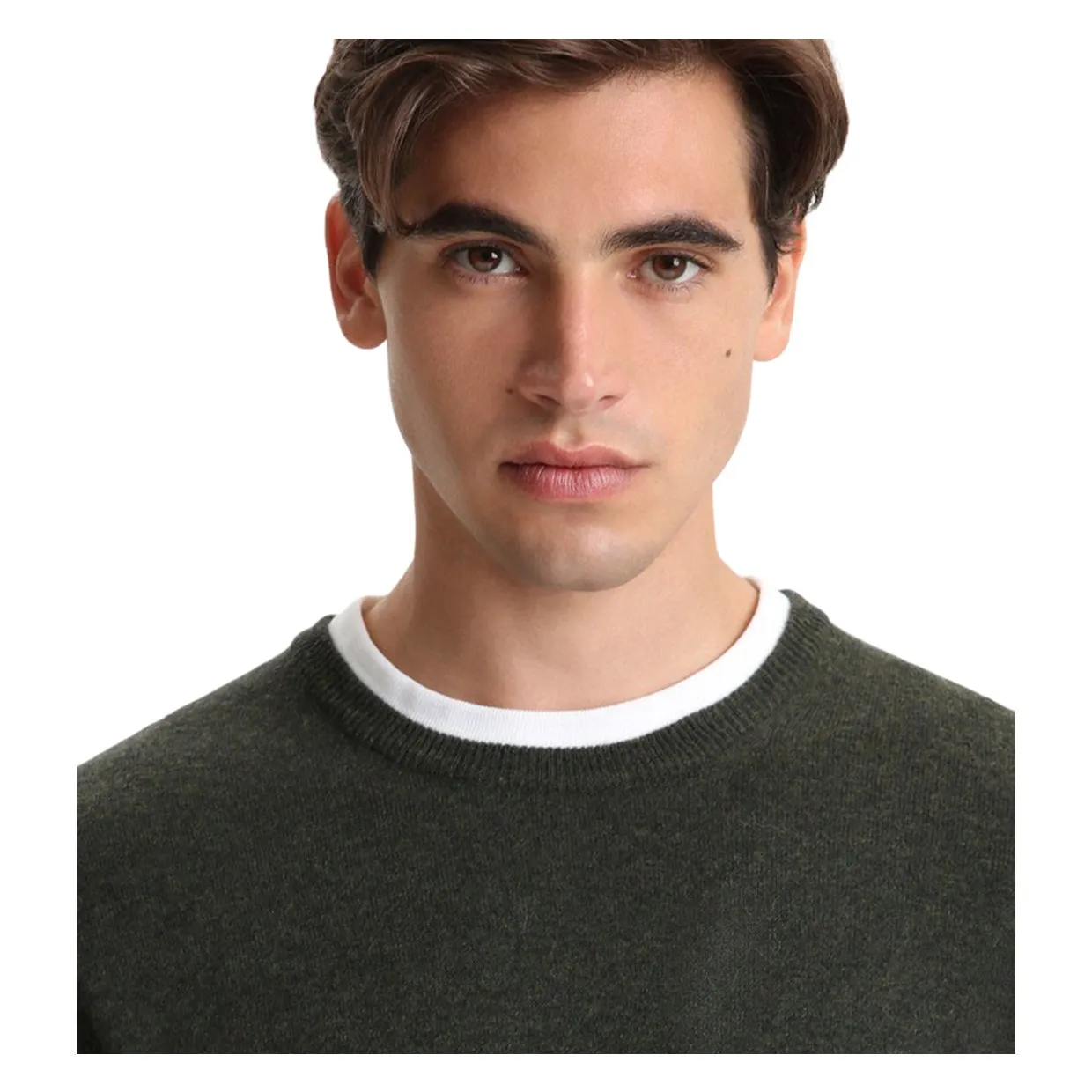 Maglione Woolrich Girocollo Super Geelong Verde