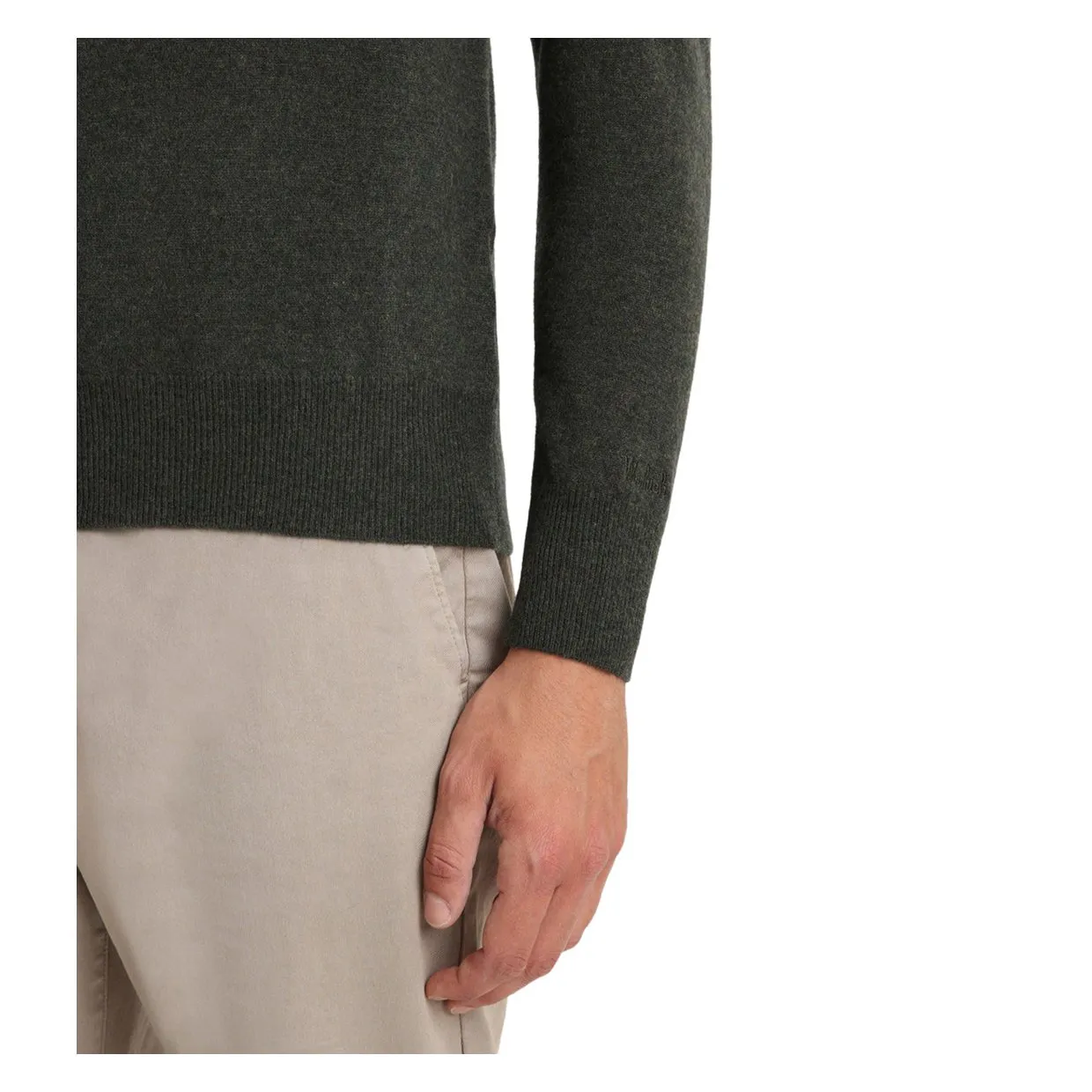 Maglione Woolrich Girocollo Super Geelong Verde