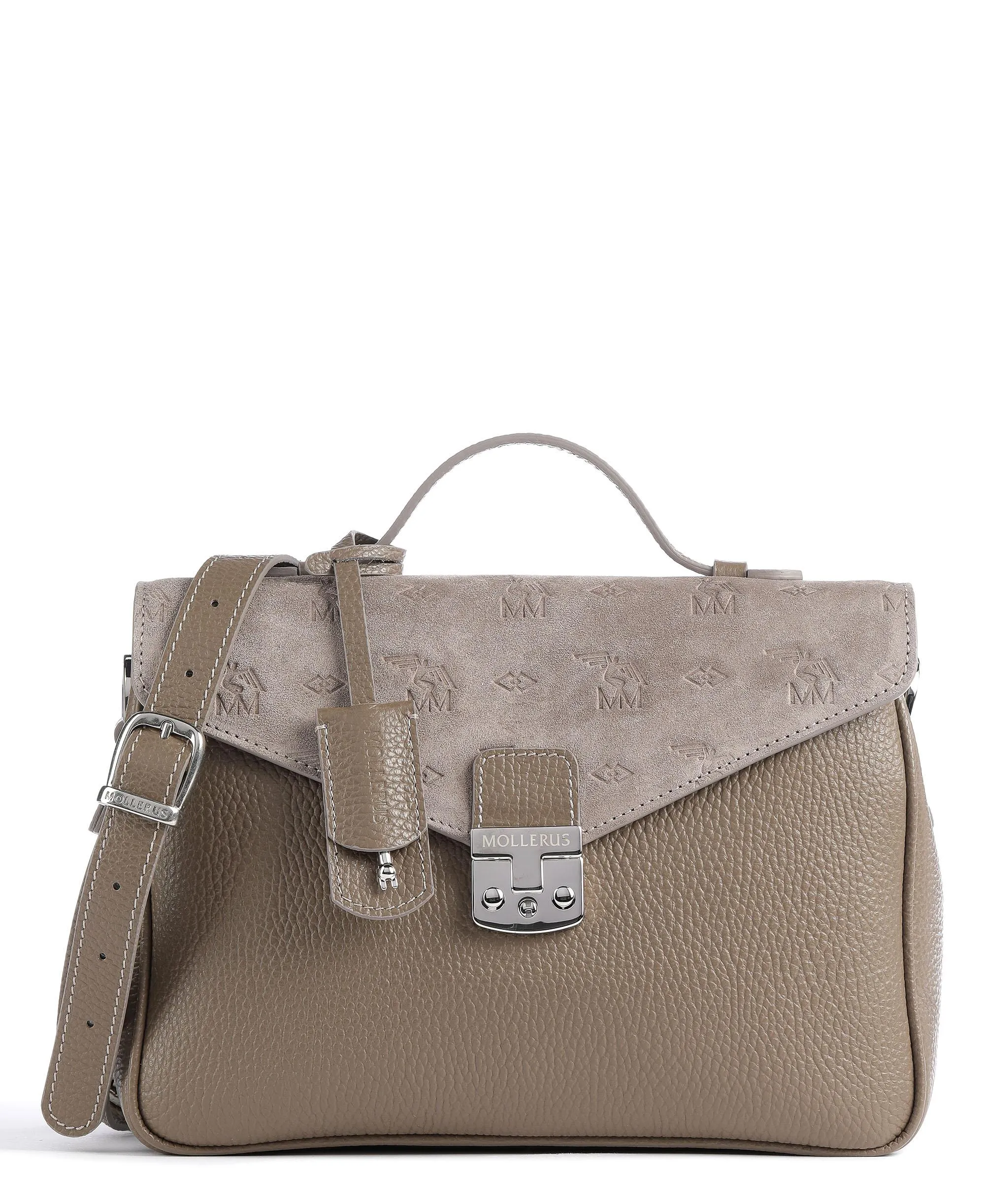  Maison Mollerus Stampato Marly Borsa a mano pelle ruvida, pelle granulata taupe  
