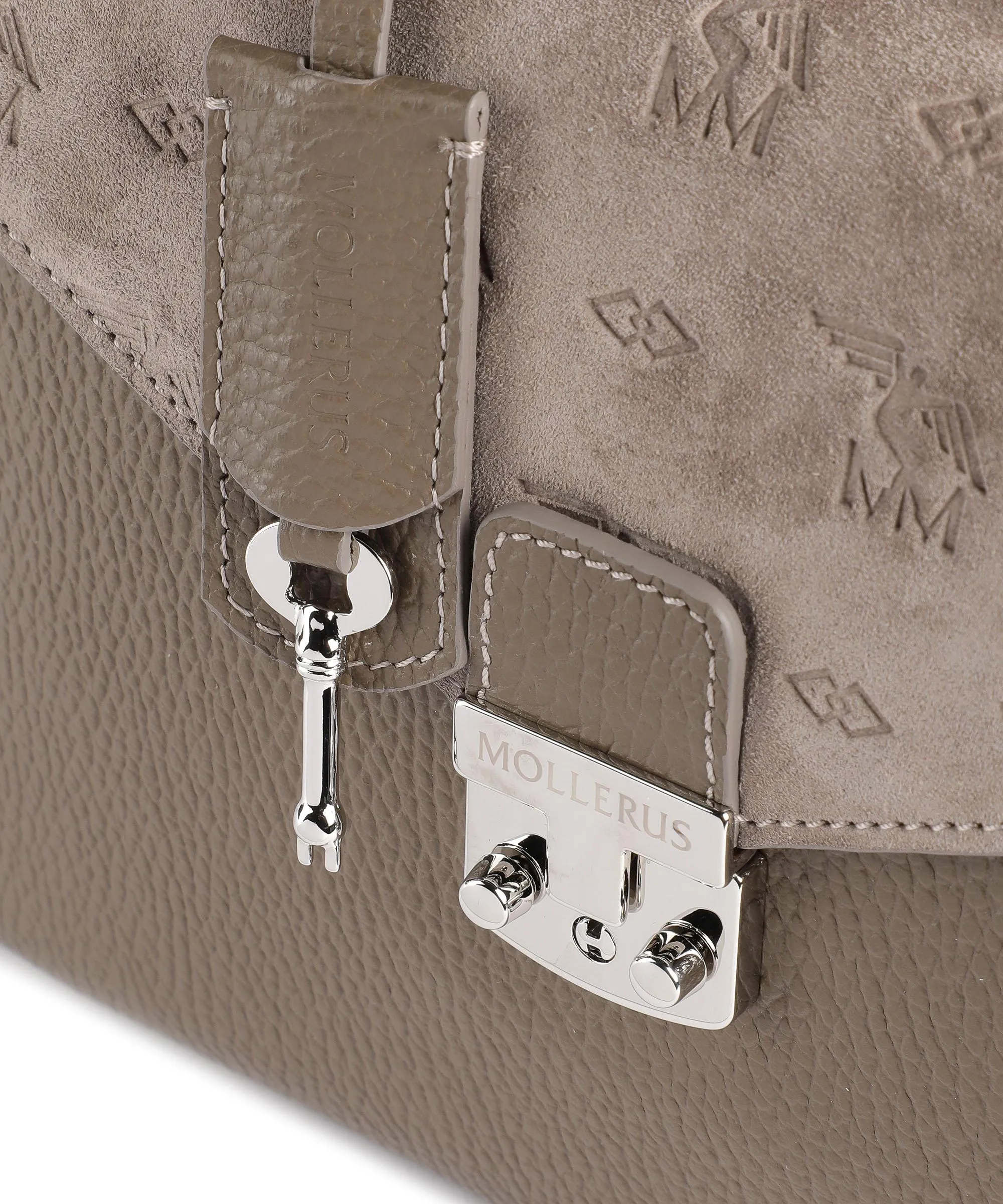  Maison Mollerus Stampato Marly Borsa a mano pelle ruvida, pelle granulata taupe  