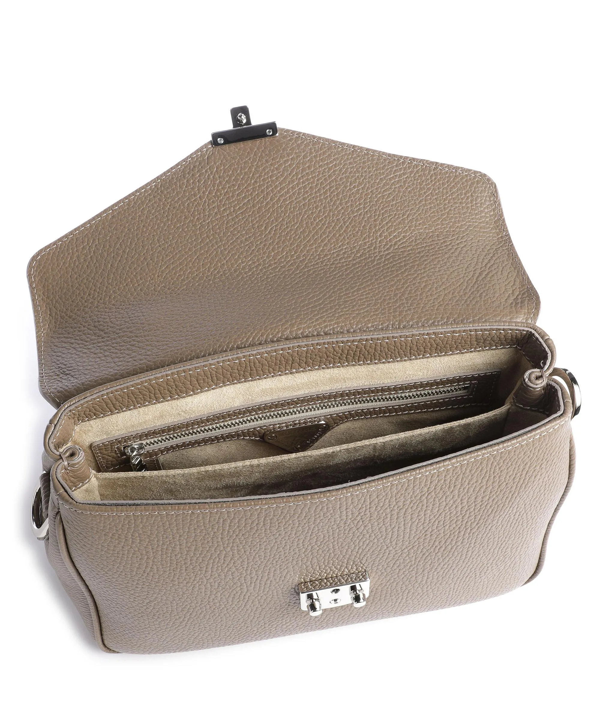  Maison Mollerus Stampato Marly Borsa a mano pelle ruvida, pelle granulata taupe  