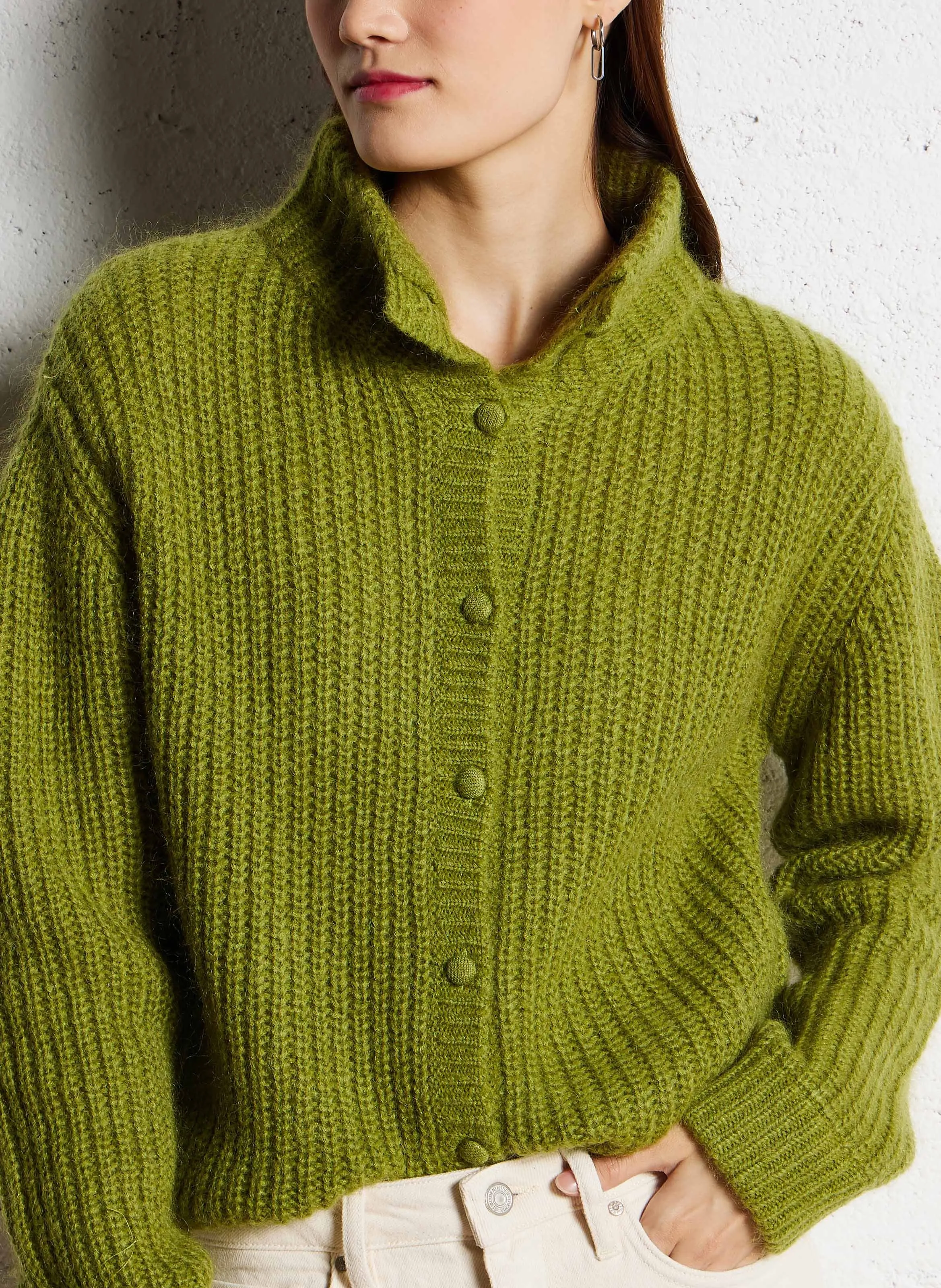  MARIE SIXTINE   FELICIEN - Gilet diritto con collo alto in misto lana | Verde