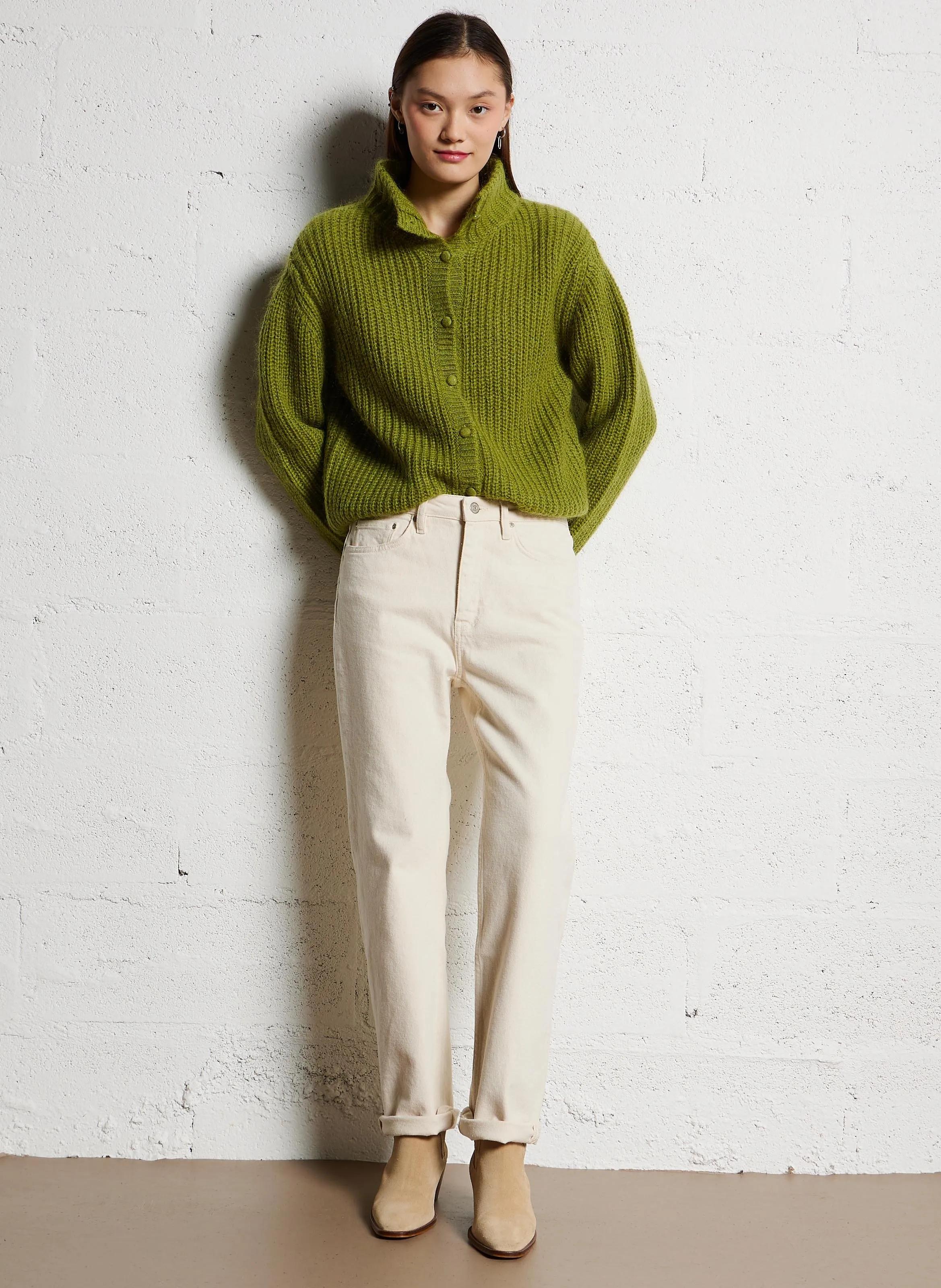  MARIE SIXTINE   FELICIEN - Gilet diritto con collo alto in misto lana | Verde
