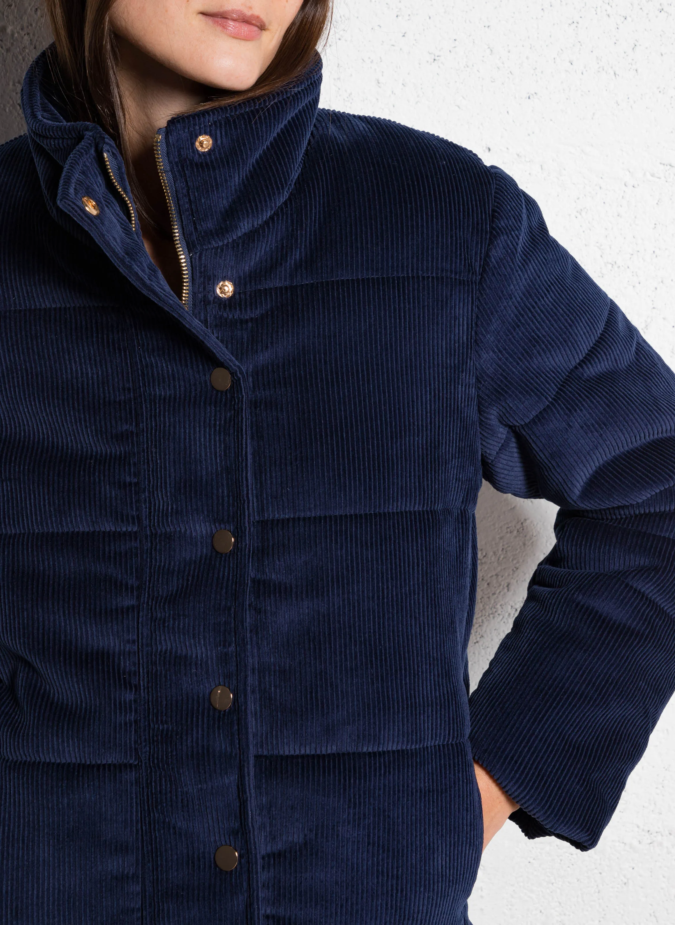  MARIE SIXTINE   JANIS - Piumino oversize in velluto a coste | Blu
