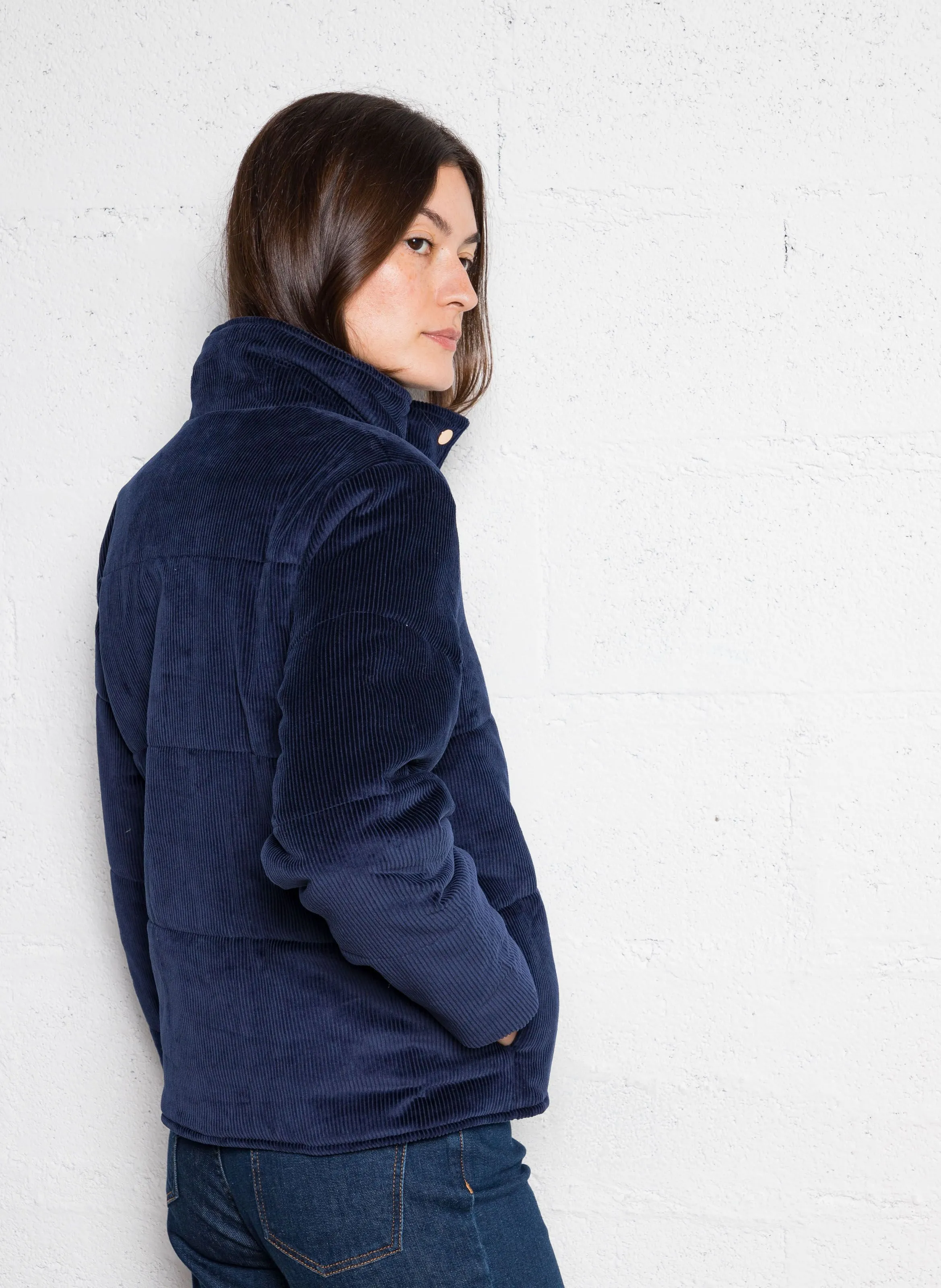  MARIE SIXTINE   JANIS - Piumino oversize in velluto a coste | Blu