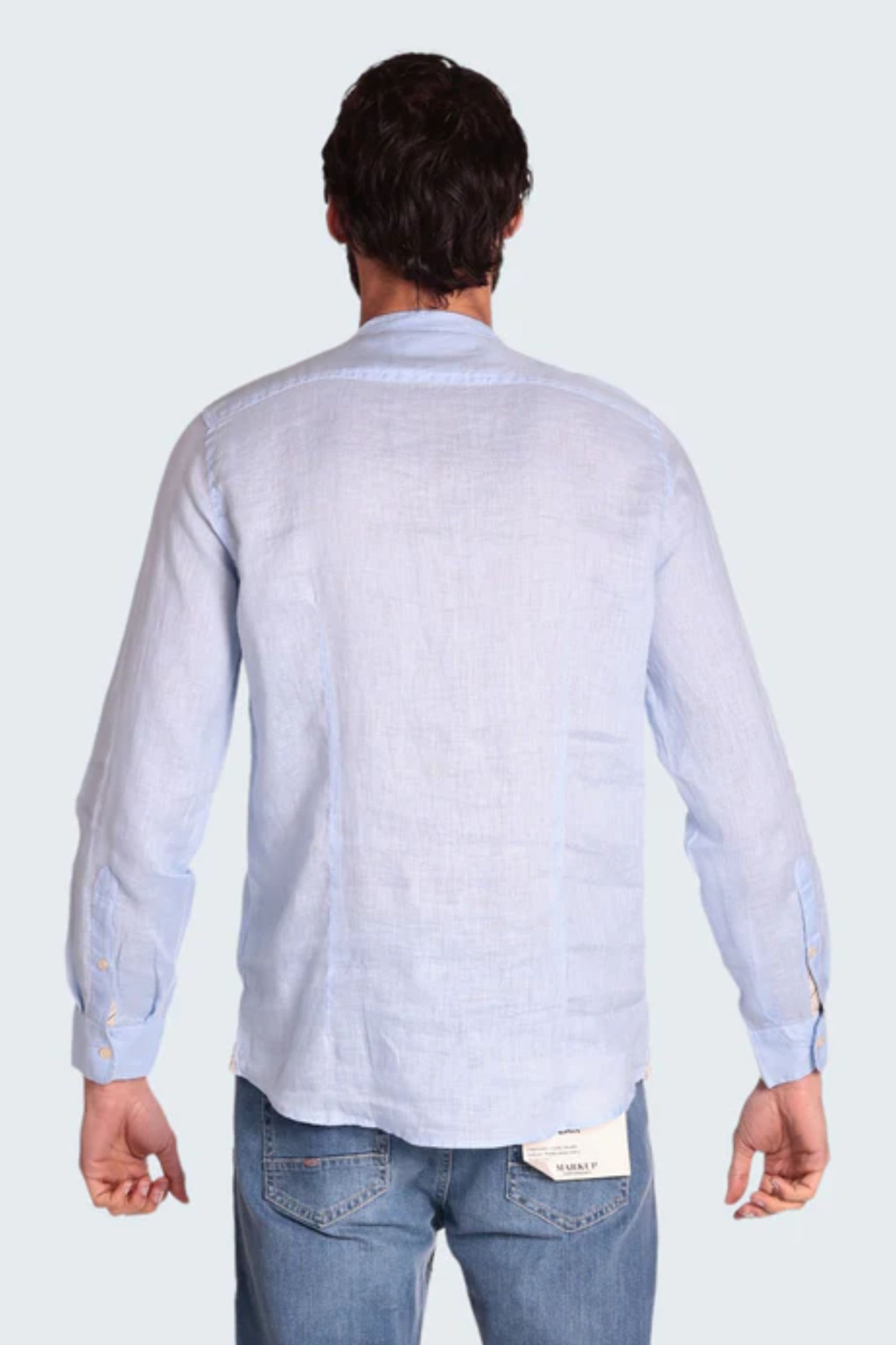 MARKUP CAMICIA COREANA  LINO  CELESTE 13002