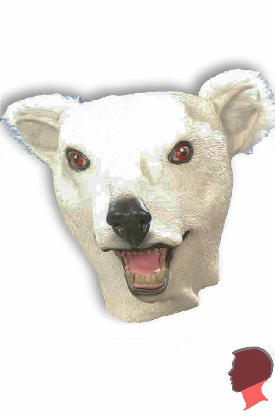 Maschera da orso bianco testa intera in lattice