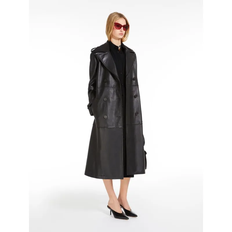 MAX MARA STUDIO - Trench in Pelle MAGIARO - Nero