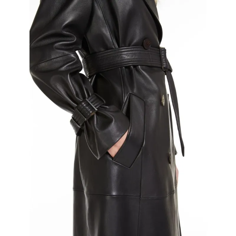 MAX MARA STUDIO - Trench in Pelle MAGIARO - Nero