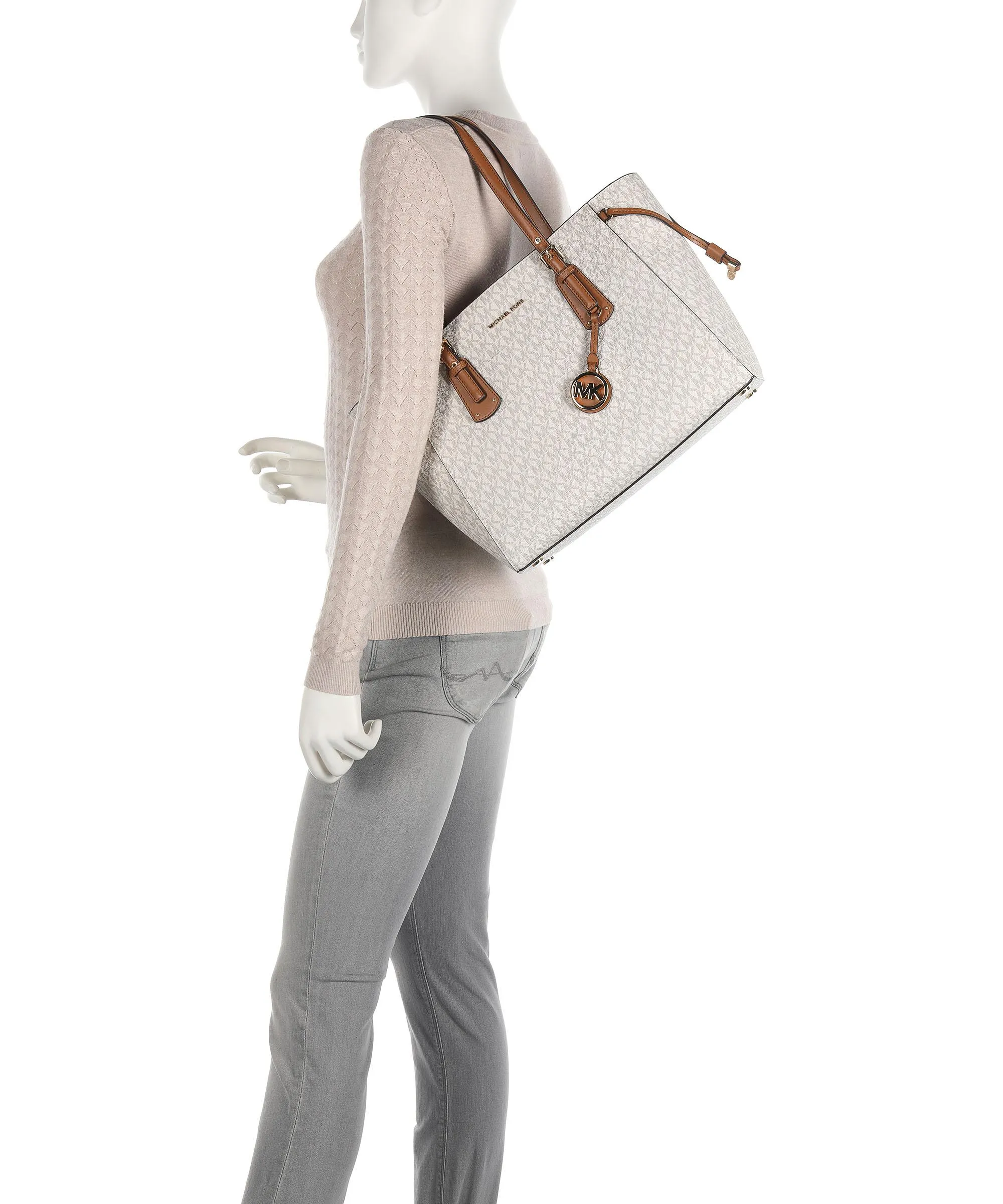  Michael Kors Voyager Borsa shopper tela beige/marrone  