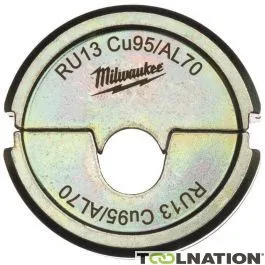 Milwaukee Accessori 4932459487 RU13 Cu95/AL70 Ganascia di crimpatura 95/70mm2 per pinze per cavi M18 HCCT 109/42