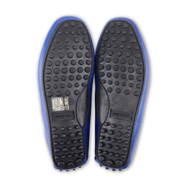 Mocassini in pelle blu elettrico