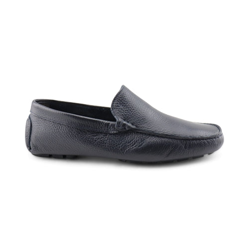 Mocassini in pelle bottalata blu