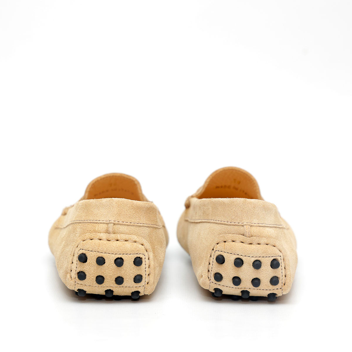 Mocassino D in Pelle Scamosciata Beige