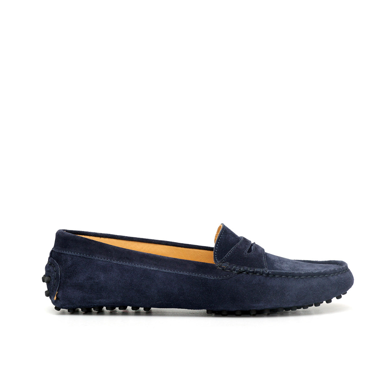 Mocassino D in Pelle Scamosciata Blu