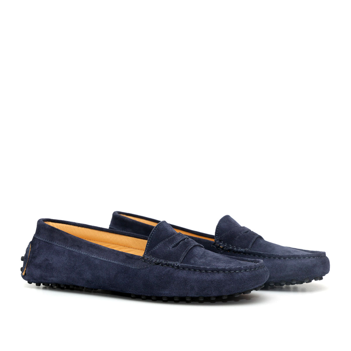 Mocassino D in Pelle Scamosciata Blu