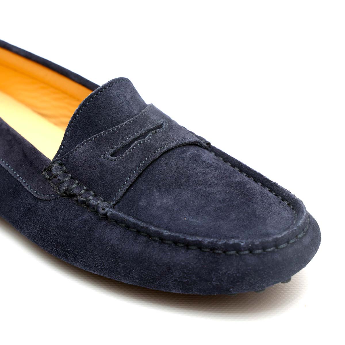 Mocassino D in Pelle Scamosciata Blu